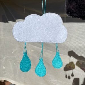 Handmade Felt Raincloud Ornament